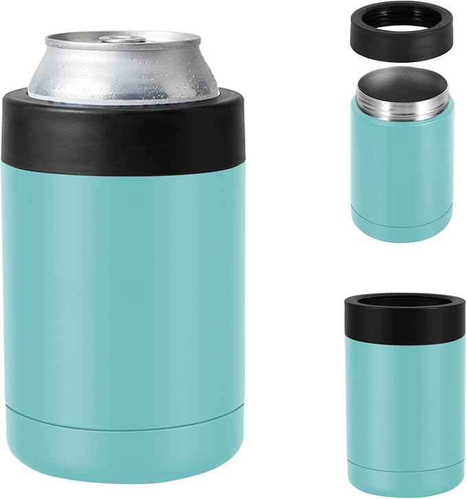 Can Cooler 12 OZ Beer Holder, Stainless Steel Beverage Can Insulator | Standard Size Cans Holder with Vacuum Insulated, Metal Koozie for Cans, Mint Green