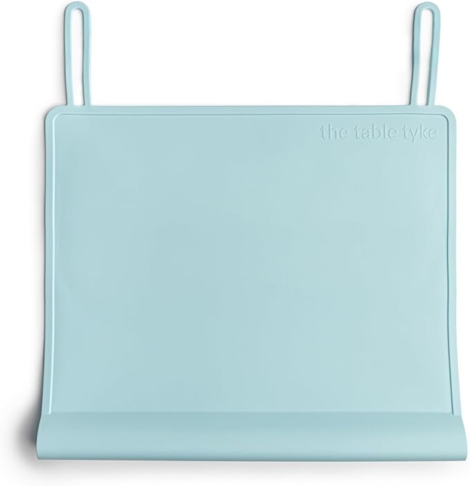 Silicone Placemats for Toddlers with Patented Edge Bumper | Kids Placemats Non Slip Travel Ready | Baby Placemat BPA Free for Restaurant Dining Table | Sky Blue