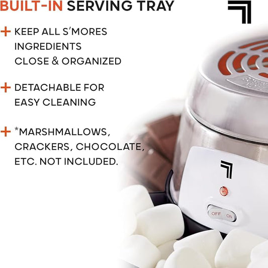 Sharper Tabletop Indoor Electric S'mores Maker | Smores Kit with 6 Roasting Stics | Flameless Tabletop Marshmallow | Movie Night Fun with Family and Kids