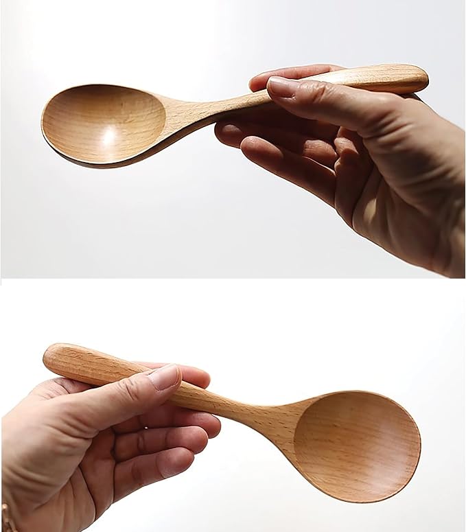 Korean Mukbang Spoon Chopsticks 2 Set Wood Ramen Udon 먹방 스푼 대왕 수저 | Extra Large Spoon and Chopsticks Set, Natural Wood Utensil 2 Set Korean Japanese Tableware 먹방 점보 수저 젓가락 국자