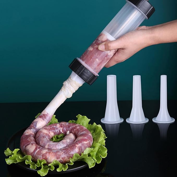 Sausage Meat Filling Machine, Simple Hand-Made Sausage Making Machine, Sausage Stuffer With 3 Stuffing Tubes, Used To Make Sausages Of Different Sizes, Fast Sausage Making Tools