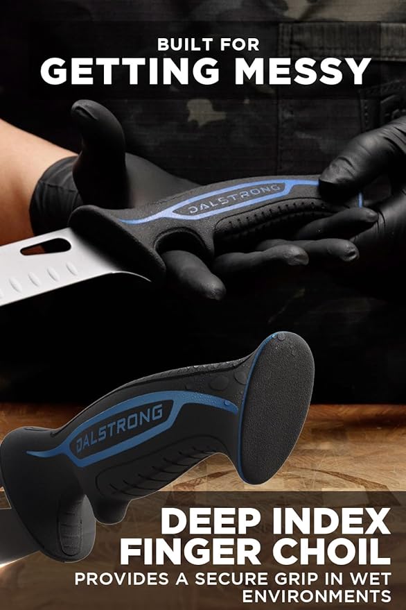 Dalstrong Slicing Knife 12”-Night Shark Series High Carbon Steel-Titanium Coated Blade - Filet Knife for Fish, Cheese, Bread- Polypropylene Handle Professional-w/Sheath-NSF Certified