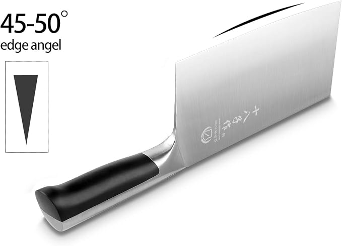 SHI BA ZI ZUO 7 Inch Cleaver Knife for Chopping Bones and Cutting Meat