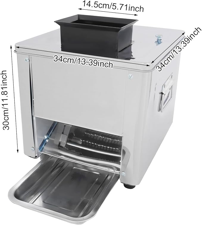 Meat Cutter Machine, 850W Electric Meat Slicer Shredded Cutting Machine, 7mm Commercial Stainless Steel Blade Shredder, 330lbs/h for Boneless Pork Chicken Fish Vegetables (7mm)