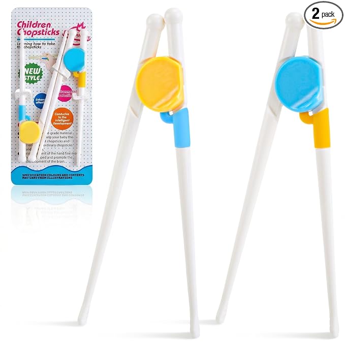 Chopsticks for Kids, 2 Pairs Training Chopsticks for Toddlers Beginners Baby Children Learning and Practice, Easy Mealtime & Fine Motor Skill Development, Non-Slip Grip, Dishwasher Safe | Beginners Children Learning and Practice, Easy Mealtime & Fine M...
