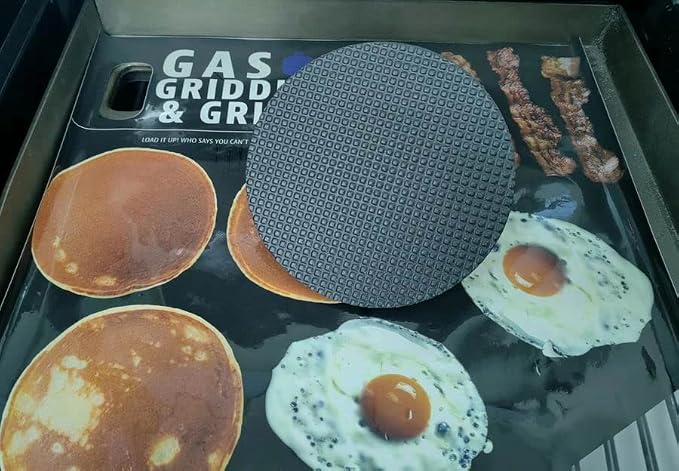 Burger Press 7.08" Round,Heavy-Duty Cast Iron Smash Burger Press Meat Steak With Wood Handle for Blackstone Camp chef Pitboss Weber Griddle Grills(Round) | Heavy Duty Good for Blackstone Camp chef Pitboss Weber Griddle