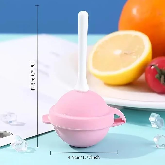 Silicone Lollipop Ice Cream Maker Molds, Funny Lollipop Ice Pop Mold, Homemade Popsicle Molds, Reusable Sphere Ice Pop Maker Set (Pink/Yellow/Orange/Blue)