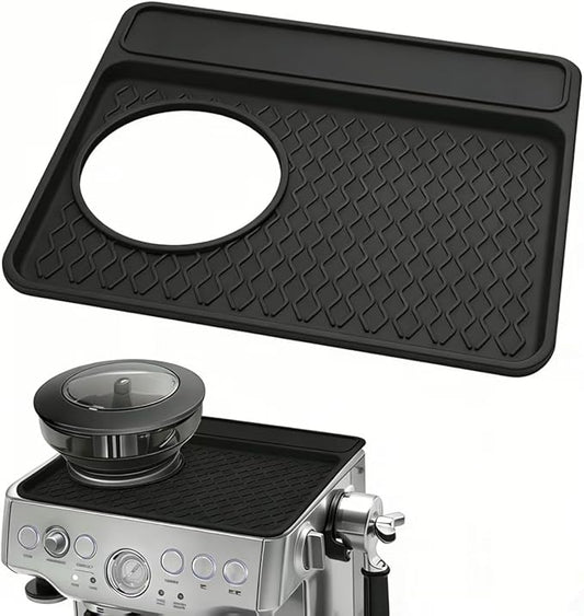 Espresso Machine Tamping Mat Accessories Compatible with Breville 870/880 | Black Espresso Tamper Mat, Food Grade Silicone, Non-Slip, Waterproof Heat Resistant