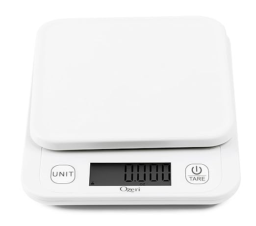 Ozeri® Garden and Kitchen Scale II with 420 Variable Graduation Technology® | Measures most delicate garden herbs and greens at 0.1 g for ingredients under 420 grams and 0.5 g for items over 420 grams