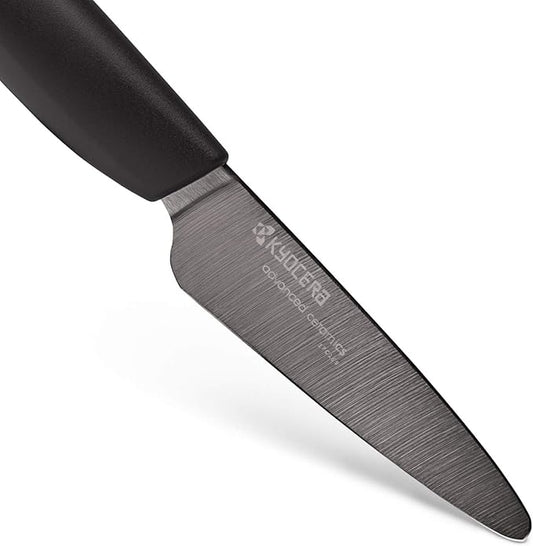 Kyocera Advanced Ceramic Revolution Series 3-inch Paring Knife, Black Blade