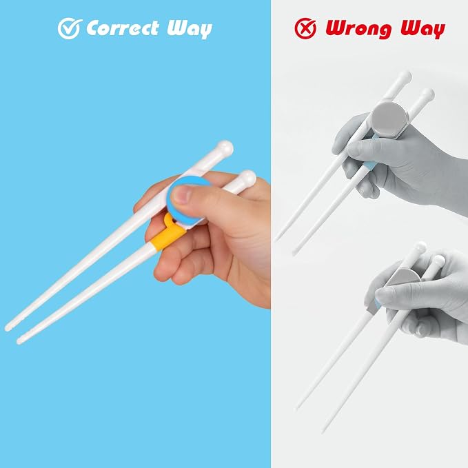 Chopsticks for Kids, 2 Pairs Training Chopsticks for Toddlers Beginners Baby Children Learning and Practice, Easy Mealtime & Fine Motor Skill Development, Non-Slip Grip, Dishwasher Safe | Beginners Children Learning and Practice, Easy Mealtime & Fine M...