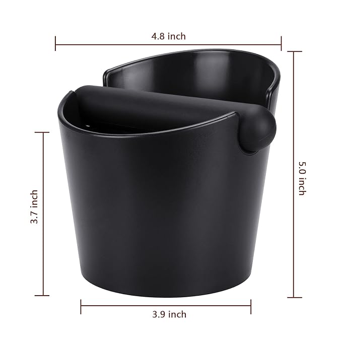 Coffee Knock Box, Espresso Dump Bin, Coffee Bin, 4.8 Inch Espresso Knock Box Shock-Absorbent Durable Barista Style with Removable Knock Bar and Non-Slip Base(Round) | Ailelan Coffee Knock Box, Espresso Dump Bin, Coffee Bin, 4.8 Inch Espresso Knock Box ...