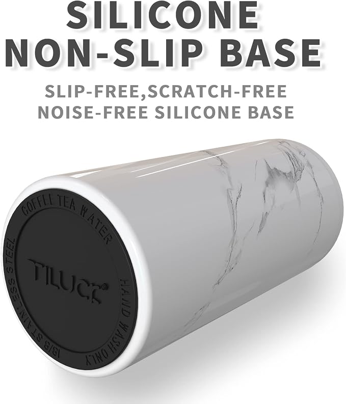 TILUCK Skinny Can Cooler, Stainless Steel Insulated Slim Cans, 12 oz | Beer & Hard Seltzer, Doucle-Walled Stainless Steel Insulated Slim Cans, Slim 12 oz(Marble)