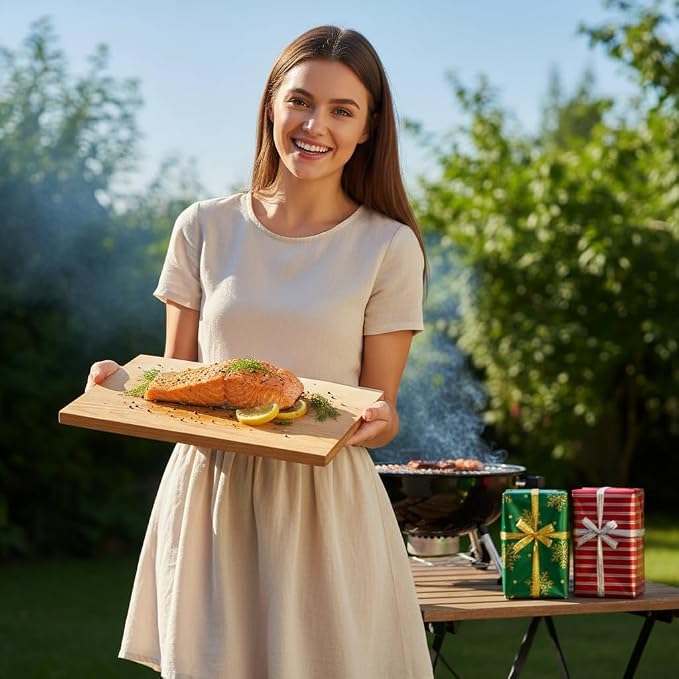 12pk Cedar Planks for Grilling Salmon,11"x 5" Better Smoking, Add Smoky Flavor to Salmon, Veggies, Restaurant Quantity