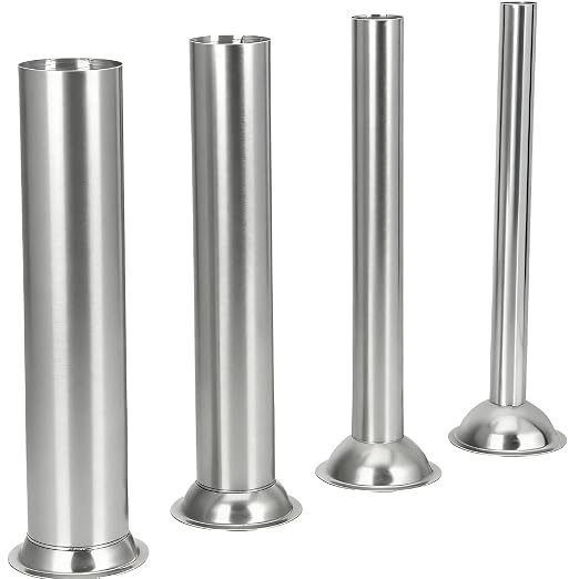 4 Sizes Stainless Steel Sausage Stuffing Tubes,Replacement for LEM 606,606SS,1606,1606SS Sausage Stuffers, Sausage Stuffer Funnels for LEM Sausage stuffersau