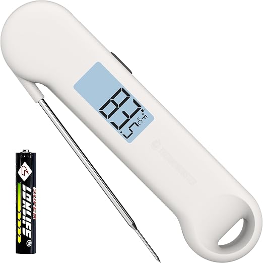 0.5 Sec Instant Read Grill Meat Thermometer Digital Food Cooking BBQ, White