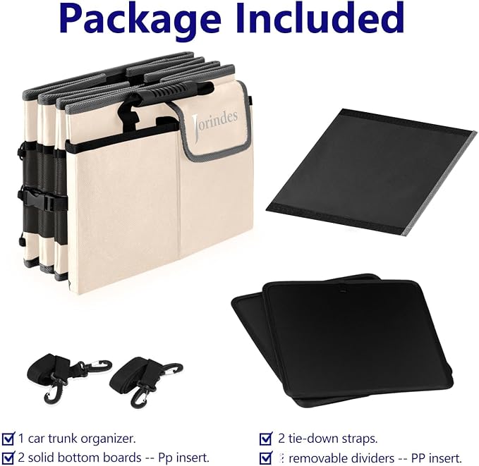 Trunk Organizer and Storage with Built-In Insulated Leak Proof Cooler Bag | Collapsible Cargo Organizer for SUV with Non Slip Strips, 3 Large Compartments Foldable Waterproof Portable Car Storage Box