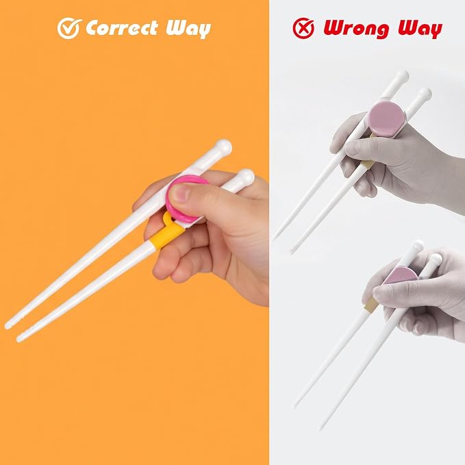 HANSGO Kids Training Chopsticks, 4 Pairs Easy Grip Chopsticks for Toddlers & Beginners, Learning Utensils for Daily Meals, Home, School Lunch & Family Dining