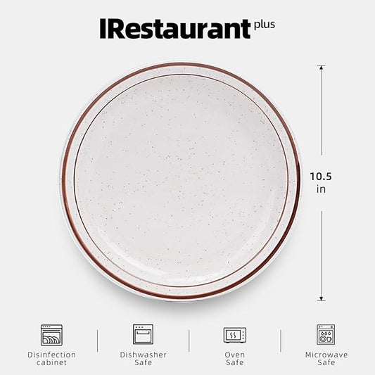 Stoneware Narrow Rim Brown Speckle, Plate 10.5", Case of 12