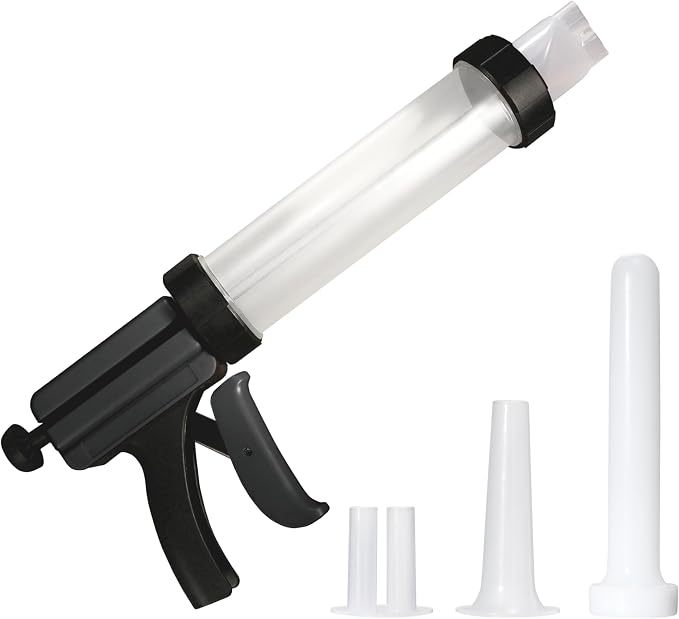 Weston Original Beef Jerky Gun Jr. Kit, Makes Flat and Round Snack Sticks, 1lbs Meat Capacity, With Sausage Funnel, 2 Nozzles, Stomper and Two Cleaning Brushes, Gifts for Men, Black (37-0260-W)