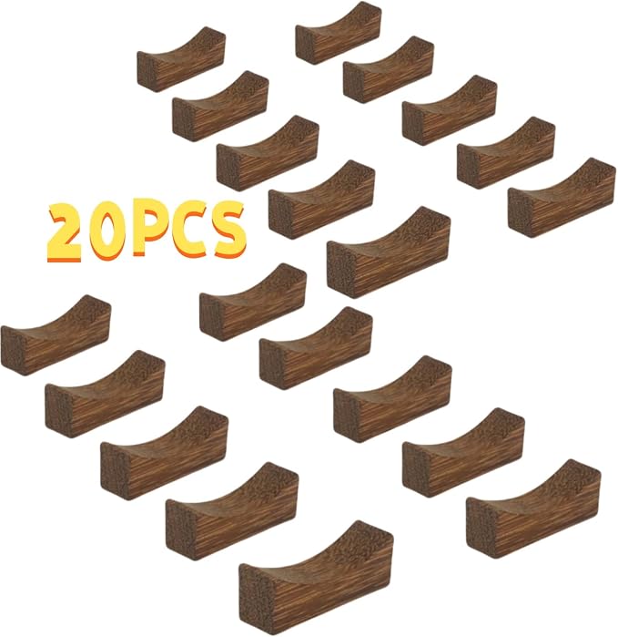 20pcs Quality Chopsticks Rests and Holders for Home Kitchen Hotel Restaurant Dining, Natural Wooden Cutlery Stand Rack Set for Holding Spoons Forks Knives Chop Sticks etc. Neatly and Stably