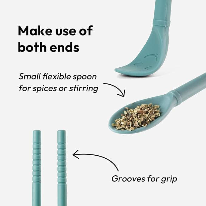 Carrotez Silicone Cooking Chopsticks, Long (12 inch) Reusable Chopsticks for Cooking, Heat Resistant, Non-Scratch, Gentle on Cookware, 1 pair - Aquamarine