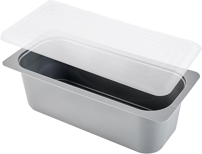 Restaurantware-RW Base 5 Quarts Ice Cream Containers, 100 Rectangle Disposable Containers - Durable, With Clear Lid, Black Plastic Box, For Ice Creams, For Cafes