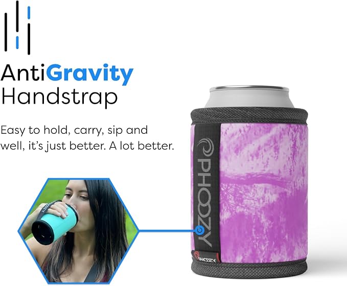 PHOOZY Insulated Can Cooler for 12 oz Cans - Patented Drink Sleeve with NASA-Inspired Technology - Keeps Beer, Soda & Sparkling Water Cold Longer - Lightweight Outdoor Can Holder - Pink