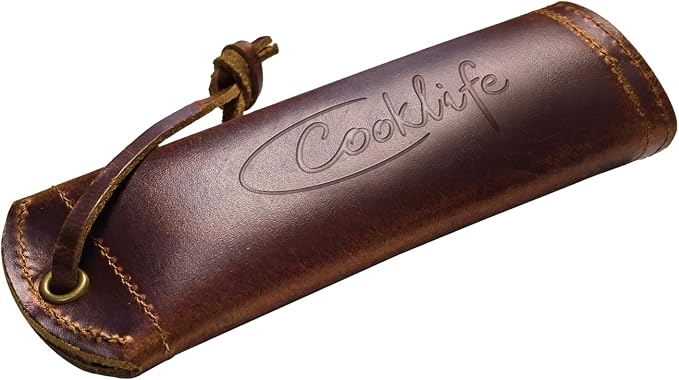 COOKLIFE Cast Iron Handle Cover - Extra Thick Leather Hot Handle Holder for Cast Iron Skillets - Reusable Heat Protection Up to 500°F Skillet Handle Cover