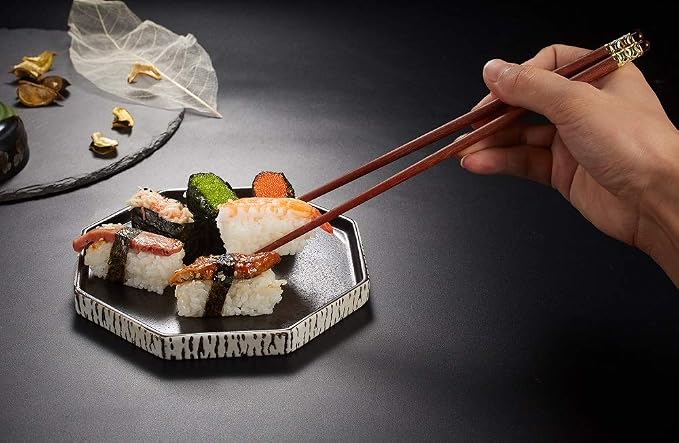 Reusable Chopsticks-Chinese Natural Wooden Chopstick,With Holder and Carrying Bag Present Set
