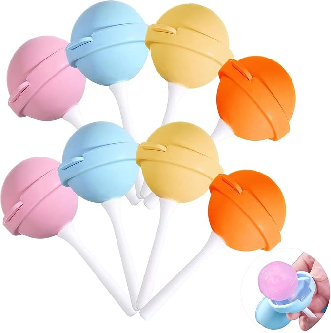 Silicone Lollipop Ice Cream Maker, Homemade Popsicle Molds, DIY Popsicle Maker for Kids,Reusable Homemade Popsicle Molds,Lollipop Ice Cream Mold, Reusable Popsicle Molds(8pcs With funnel)