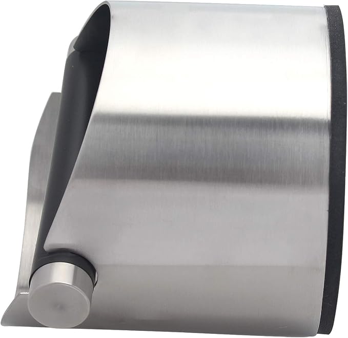 DIBTSA Espresso Knock Box, Stainless Steel Coffee Grounds Knock Box, With Removable Knock Bar and Non-Slip Rubber Base (Silver)