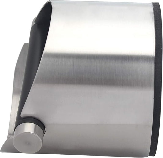 DIBTSA Espresso Knock Box, Stainless Steel Coffee Grounds Knock Box, With Removable Knock Bar and Non-Slip Rubber Base (Silver)