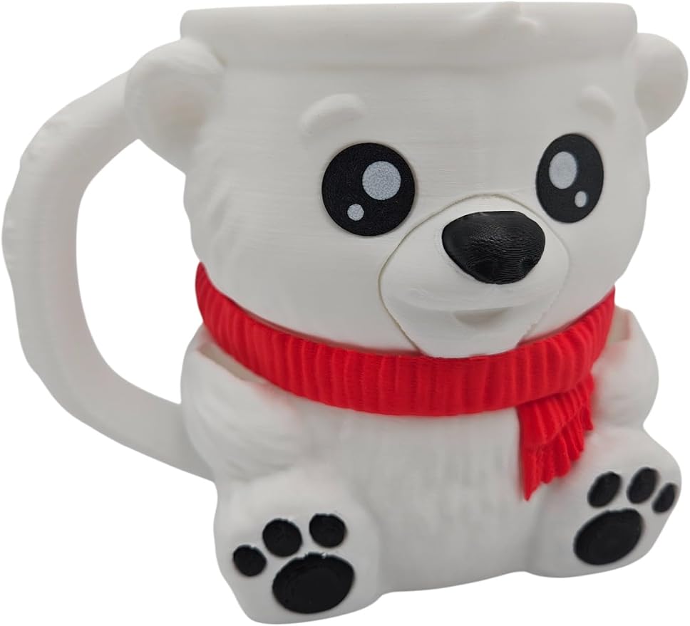 Ice Cream Pint Holder – Fits Standard Pints – Dual Spoon Sockets – Keeps Hands Warm – Fun Unique Designs with Vibrant Colors – Reusable Ice Cream Sleeve - Ramen Noodle Holder (White - Polar Bear)