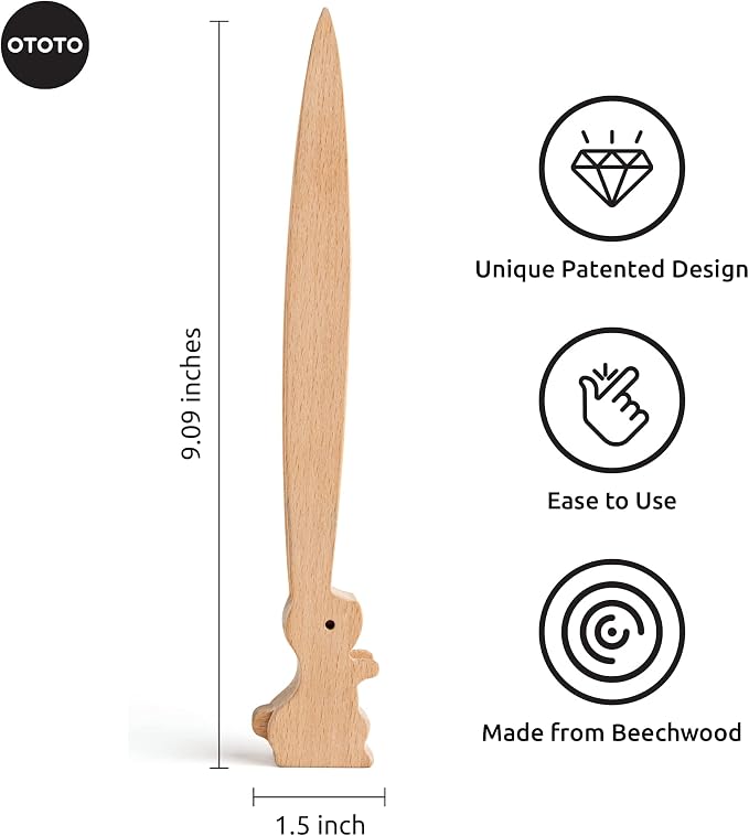 OTOTO Bernie Bunny Toaster Tongs - Rabbit, Salad Servers - Multipurpose Mini Tongs for Appetizers, Wood Utensils & Cute Kitchen Gadgets, Easter, White Elephant Gifts, Toast, Cute Kitchen Accessories