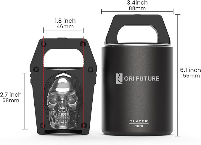 GLAZER mini, Clear Skull Ice Mold for Bourbon
