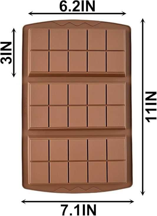 1 Pc Chocolate Bar Mold, 10 Snap 4/5 Inch Deep Large Chocolate Mould Silicone Break Apart Thick Silicone Molds for Candy, Dubai Pistachio, Snacks and Desserts