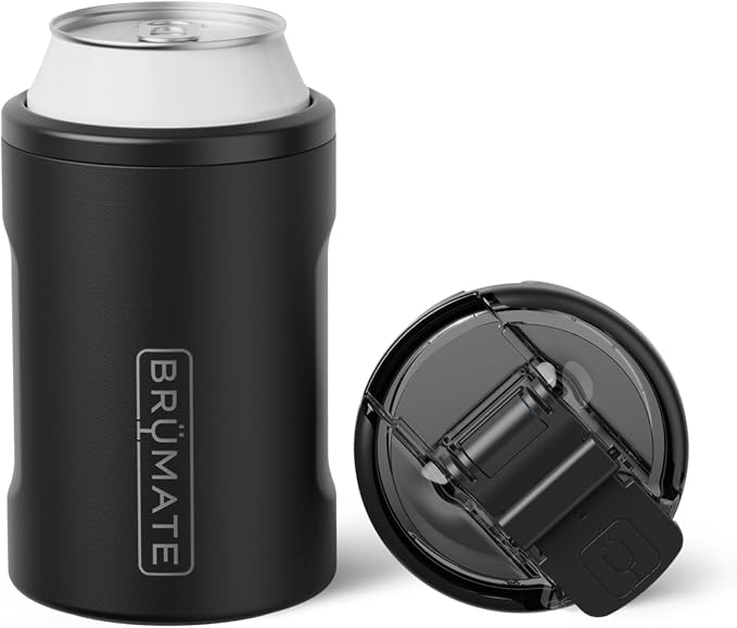 BrüMate Hopsulator Duo 2-in-1 Can Cooler Insulated for Cans + 100% Leak Proof Tumbler with Lid | Can Insulated for Hard Seltzer, Beer, Soda and Energy Drinks