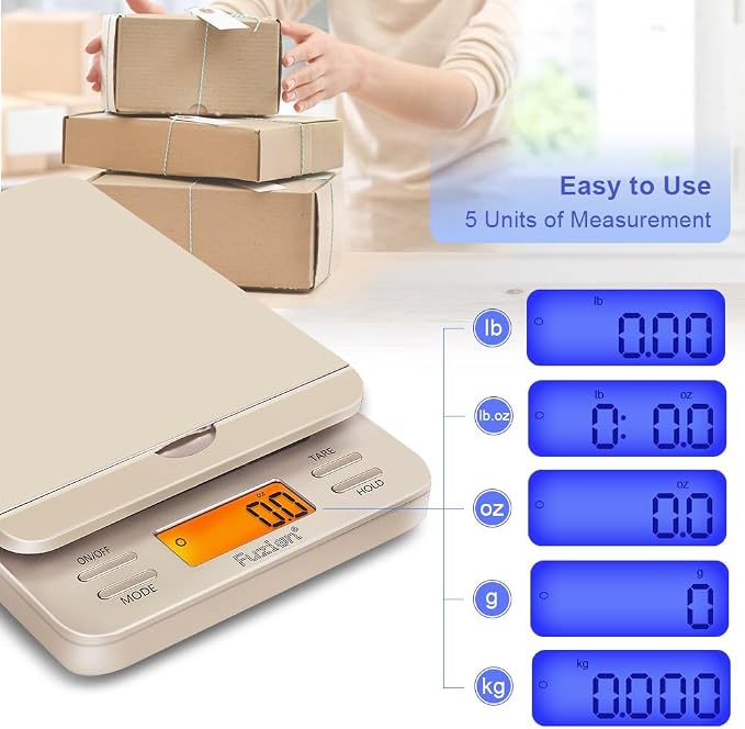 Fuzion Shipping Scale, 86 lb/0.1oz Digital Postal Scale for Packages | Hold & Tare, Package Scale, Mail Scale, Shipping Scale for Small Business, Parcel, LCD Display, Battery & AC Adapter Included