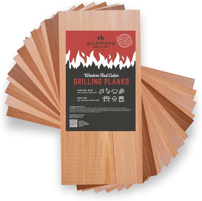 12-Pack Signature 5”x11” Cedar Grilling Planks for Salmon
