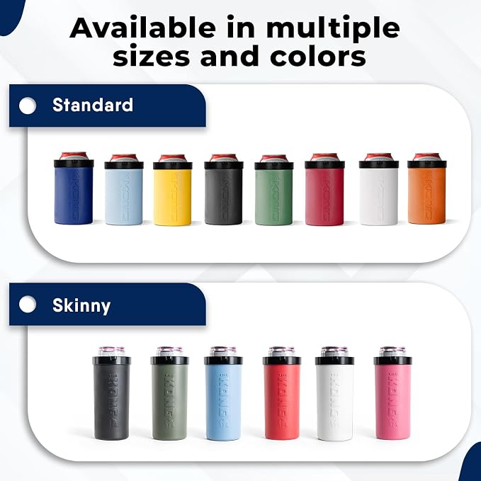 The Kong 2.0 - A Portable Can or Bottle Cooler/Cup with A Detachable, Expandable, Hose to Funnel Your Drink (Navy)