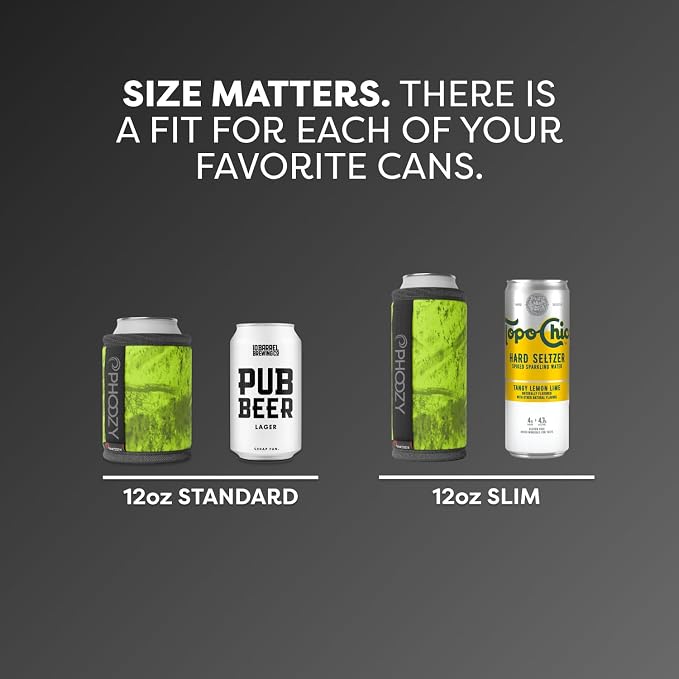 PHOOZY Insulated Can Cooler for 12 oz Cans - Patented Drink Sleeve with NASA-Inspired Technology - Keeps Beer, Soda & Sparkling Water Cold Longer - Lightweight Outdoor Can Holder - Green