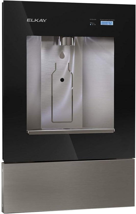 Elkay LBWD00C Liv Recessed Bottle Filling Station with Hands Free Operation and Filter - Midnight