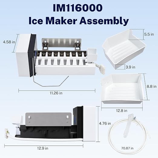 IM116000 Ice Maker Kit for Kenmore Fridge Replacement | Complete ice maker assembly fits Electrolux fridges, replaces 218736300, AP5950053, PS10057479, IM5, IK-9, IM501, IM115