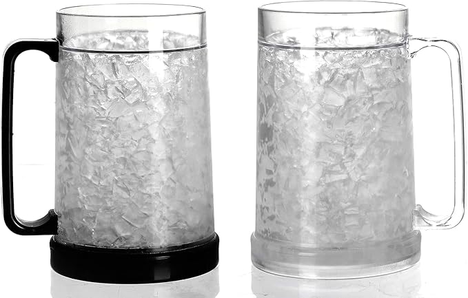16 oz Double Wall Gel Freezer Mugs, 2 Pack | Reusable gel freezer mugs help keep cold drinks chilled longer.