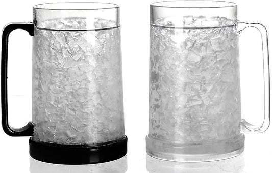 16 oz Double Wall Gel Freezer Mugs, 2 Pack | Reusable gel freezer mugs help keep cold drinks chilled longer.