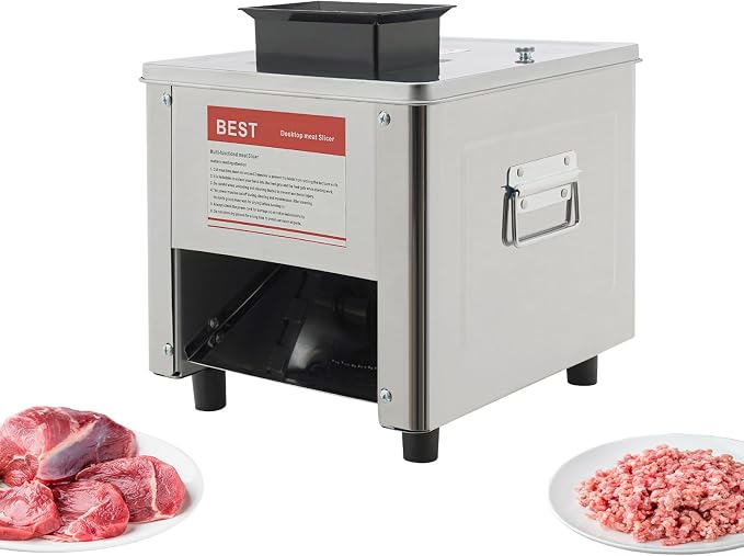 Meat Cutter Machine, 850W Electric Meat Slicer Shredded Cutting Machine, 2.5mm Commercial Stainless Steel Blade Shredder, 330lbs/h for Boneless Pork Chicken Fish Vegetables (2.5mm)