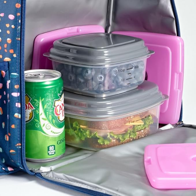 Cool Coolers by Fit + Fresh, 4 Pack Slim Ice Packs, Space Saving Reusable Ice Packs for Lunch Boxes or Coolers