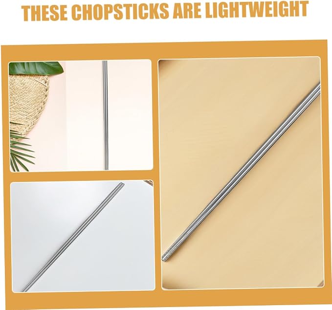 Extra Long Stainless Steel Cooking Chopsticks 17.7 Inch Thickened Anti-Slip Metal Sticks for Hot Pot Frying Noodles Kitchen Use 2 Pairs