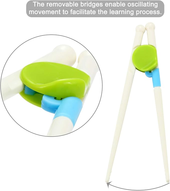 PandaEar 2 Pairs Kids Training Chopsticks, Reusable Dishwasher Safe | Children Learning Practice Chopsticks for Beginners Toddler, Develops Fine Motor Brain Skills